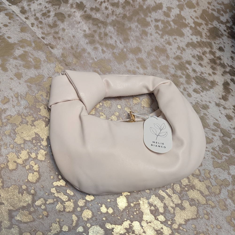 Melie Bianco Soft Small Cream Shoulder Bag